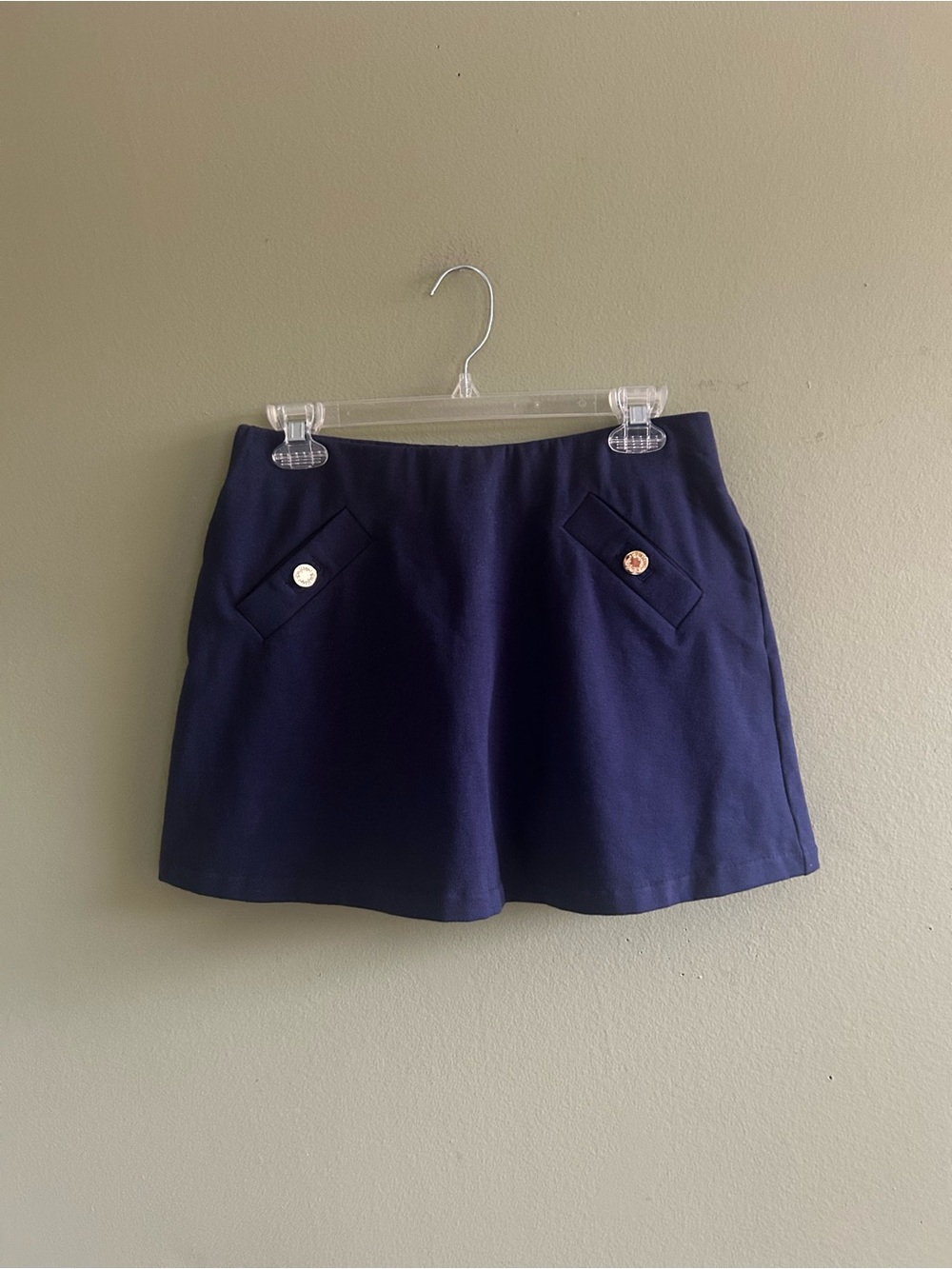 Lilly Pulitzer Navy Mini Skort with Button Pocket Detail Size Small